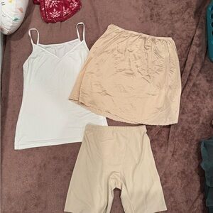 Women's White and Beige Intimates Set uniqlo and vanity fair